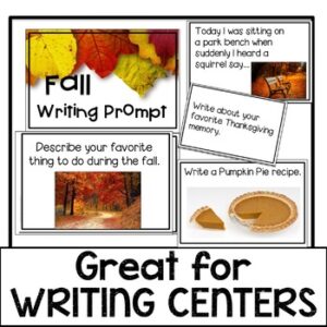 Fall Writing Prompts~ Great for Writing Centers