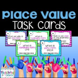 Place Value, Decimals, Expanded Form, & Standard Form Task Cards