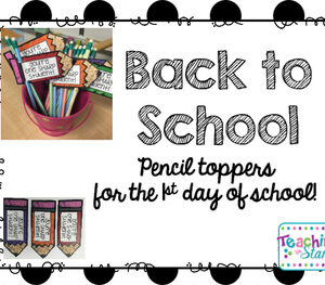 Back to School Pencil Toppers