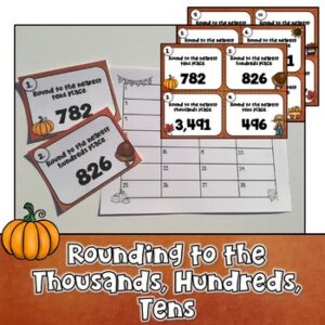 Fall Rounding Task Cards