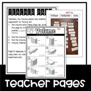 Volume Worksheets and Sort