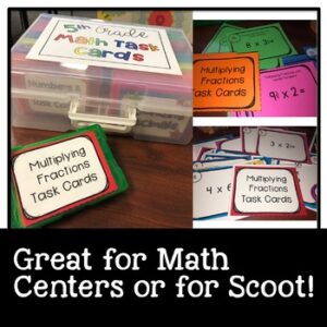 Math Centers/ Math Task Cards Multiplying Mixed Numbers by Whole Numbers